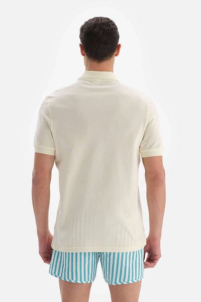 Dagi Tričko Ecru Pique Polo Neck