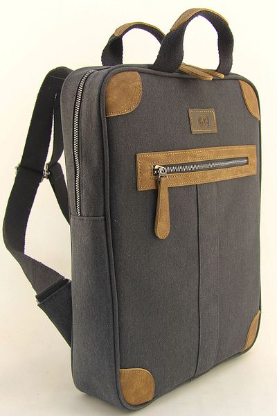 HNB Unisex Μαύρος καμβάς αδιάβροχος ανθεκτικός χαρτοφύλακας φορητού υπολογιστή 16 ιντσών (ΔΩΡΟ ΧΕΙΡΟΤΣΑΝΤΑ)