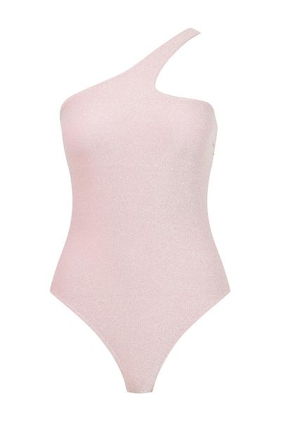 AQUELLA Asymmetrical Lurex Powder Swimsuit