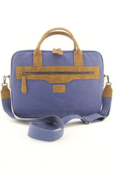 HNB Unisex Blue Canvas Waterproof 15.6 Inch Computer Laptop Briefcase (WITH HANDBAGS GIFT)