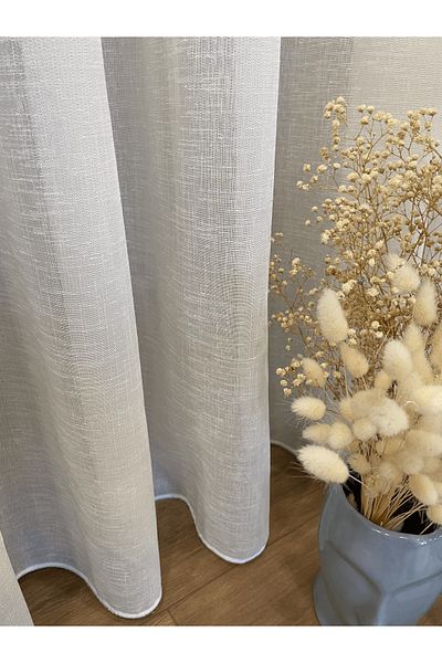Brillant Modern Slub 1/2,5 Pleat - Ecru Tulle Curtain
