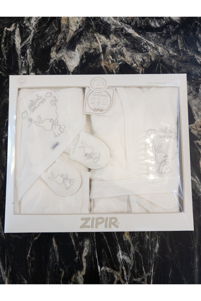Zıpır Dream Quran Rabbit Themed Baby Bath Robe Set