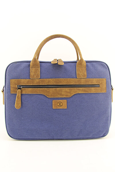 HNB Unisex Blue Canvas Waterproof 15.6 Inch Computer Laptop Briefcase (WITH HANDBAGS GIFT)