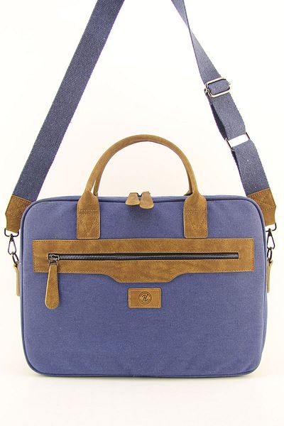 HNB Unisex Blue Canvas Waterproof 15.6 Inch Computer Laptop Briefcase (WITH HANDBAGS GIFT)