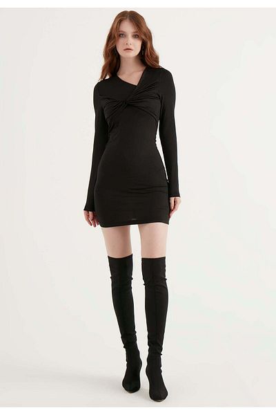 Herita Figurbetontes Minikleid mit Knotendetail
