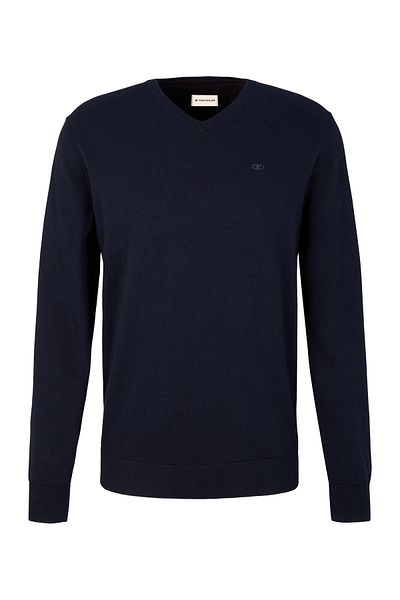 Tom Tailor Pullover V-Ausschnitt Pullover Sweater V-Neck TT Basic LS