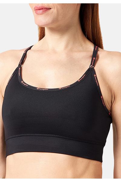 Champion Verstellbarer Träger, Racerback und Logoprint auf dem BH Elastischer Sport-BH