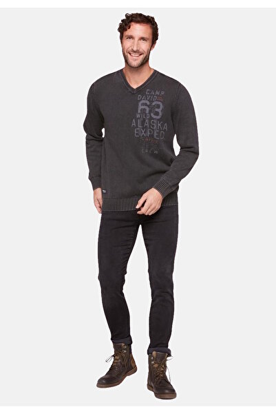 Camp David Pullover Strickpullover V-Ausschnitt