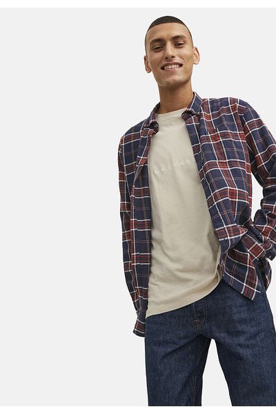 Jack & Jones Hemd Willy Langarmhemd mit Knopfleiste Slim Fit