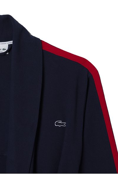 Lacoste Bademantel Sportlicher Morgenmantel aus Baumwollpiqué? mit Aufn?hern