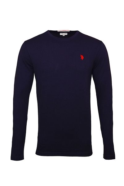 U.S. Polo Assn. Rundhalsausschnitt R-Ausschnitt Langarmshirt mit langen Ärmeln