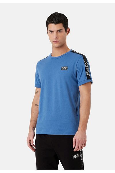 EA7 Shirt Kurzarm-T-Shirt mit Rundhalsausschnitt und Logo-Print aus Baumwolle