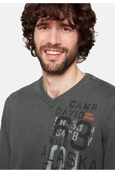 Camp David Pullover Strickpullover V-Ausschnitt