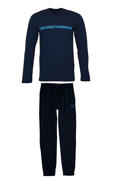 Emporio Armani Schlafanzug Pyjama aus Bio-Baumwolle und Megalogo