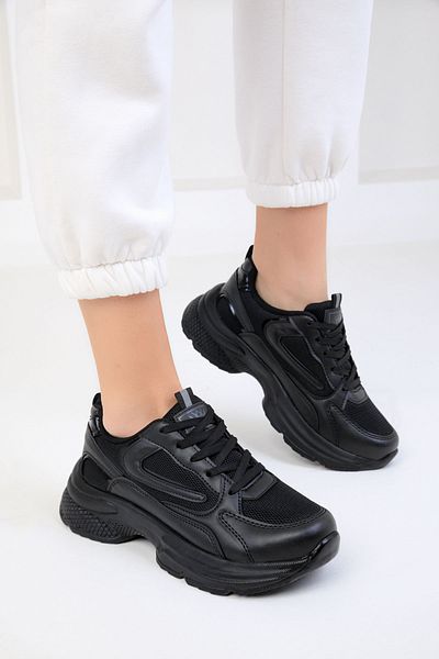 SOHO Schwarz-Schwarze Damen Sneakers 18802