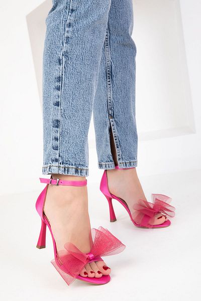 SOHO Fuchsia Satin Women's Classic Heeled Shoes 18144
