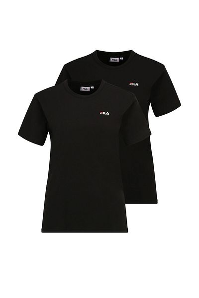 Fila Damen T-Shirt, 2er Pack - BARI tee double pack, Rundhals, Kurzarm, Baumwolle