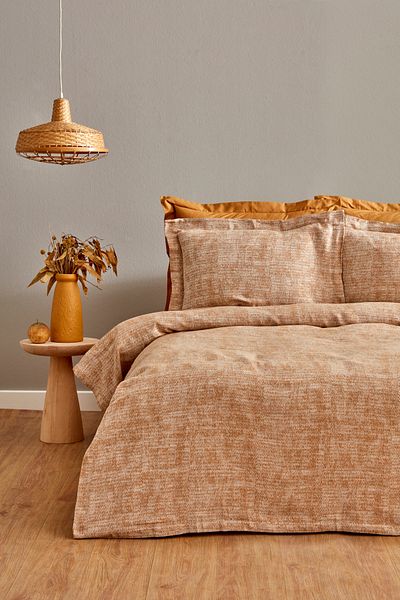 Karaca Home Valerine Double Bed Cover Set Mustard