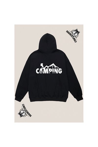 MarkaTurko NATURE custom design back printed Black Hooded Unisex Sweatshirt 103