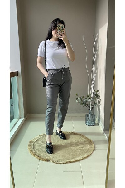 Zilolafashionhouse Crocodile pattern artificial leather pants