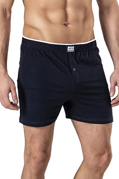 OBJE Lacivert Düz Erkek Boxer Şort