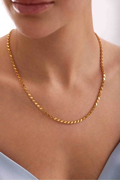 Gianfranco 14 Ayar Altın Halep Pullu Orta Boy Kolye