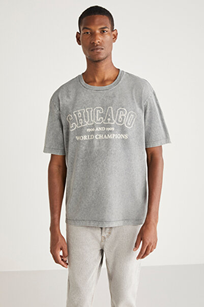 GRIMELANGE Vincette Relaxed Light Gray T-shirt