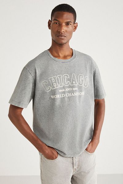 GRIMELANGE T-shirt Vincette Relaxed ανοιχτό γκρι