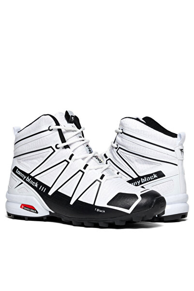Tonny Black Unisex White Black Comfortable Fit Trekking Boots