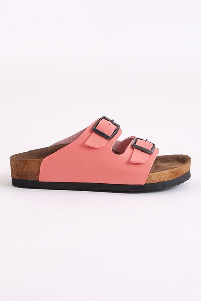 Tonny Black Sandale cu floare de rodie unisex pentru copii, confortabile, cu talpă din polietilenă, cu cataramă dublă, din nubuc