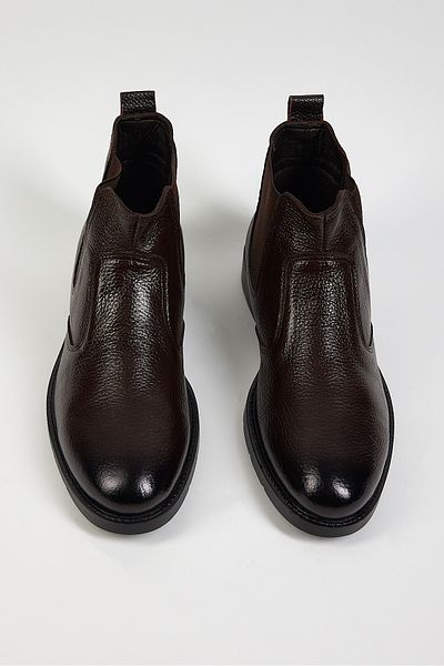 Tonny Black Ανδρικές ανδρικές μπότες καφέ Tonny Black Comfortable Fit από γνήσιο δέρμα