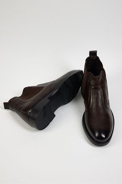 Tonny Black Ανδρικές ανδρικές μπότες καφέ Tonny Black Comfortable Fit από γνήσιο δέρμα