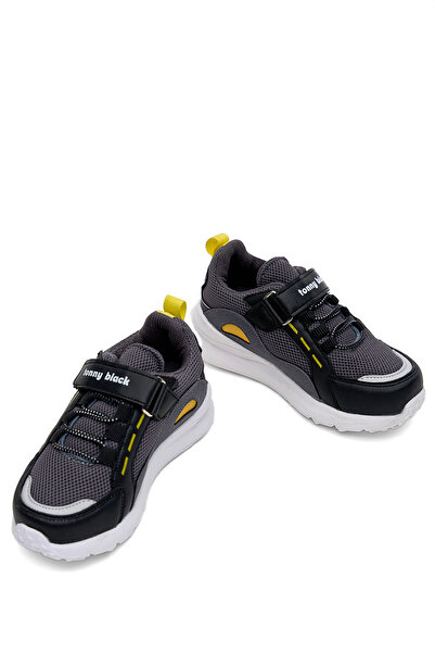 Tonny Black Children's Unisex Smoked Black Faylon Sole Comfortable Fit Velcro Children's Shoes