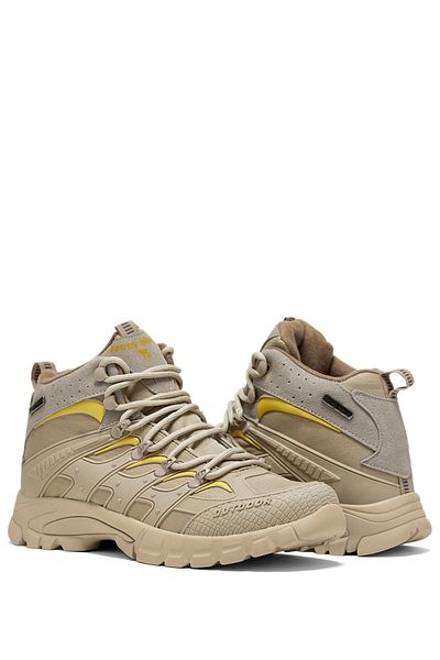 Tonny Black Unisex Beige Gelb Bequeme Passform Wasserabweisende Schnürstiefel Unisex