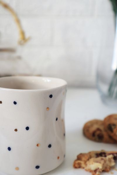 ada mia seramik Handmade Amorphous 24k Gold Decorated Ceramic Mug 220ml