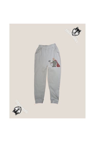 MarkaTurko THOR printed unisex Special Design Βαμβακερή γκρι παιδική αθλητική φόρμα 706-41G