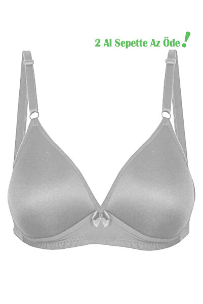 Alışveriş Meydanı Γυναικείο σουτιέν χωρίς σύρμα με γκρι τρίγωνο σχήμα και σφουγγάρισμα
