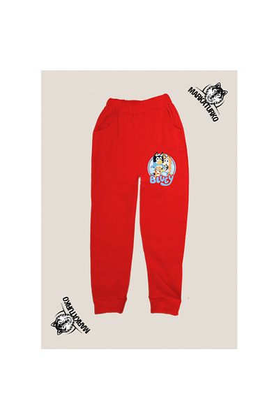 MarkaTurko BLUEY printed unisex Custom Design Cotton red kids tracksuit 5k