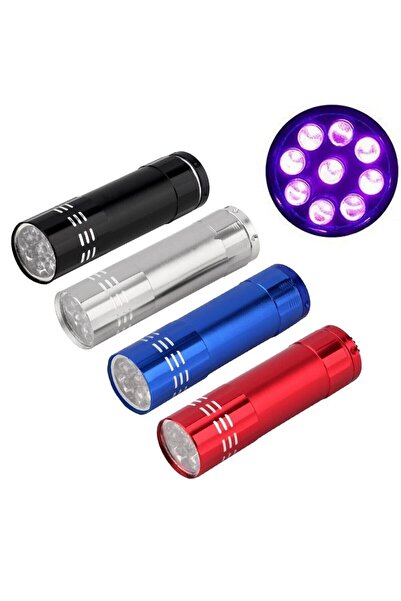 ROZIA Rozıa Mini Led El Feneri 50 Metre Mesafeli 9 Ledli Pilli Fener Siyah