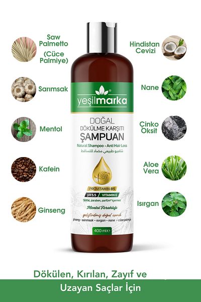 yeşilmarka Șampon natural, hrănitor, păr uscat și fin, infuzat cu uleiuri naturale și extracte botanice, 40