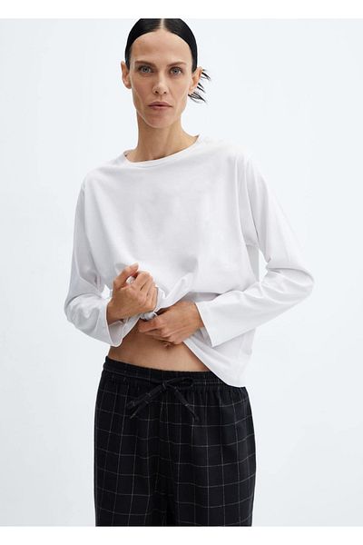 MANGO Woman Πιτζάμες δύο τεμαχίων μακριές καρό