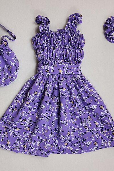 De La Bens Çıtı Pıtı Bayramlık Yazlık Çiçekli Desenli, Çantalı, Bandanalı,kem...