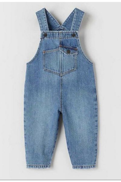Hzmis Unisex Children's Denim Salopet with Pockets (Narrow Fit)