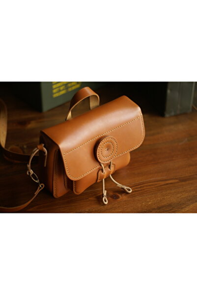 Craftelier Premium Hakiki Deri El Yapımı Box Bag- Unisex Çanta