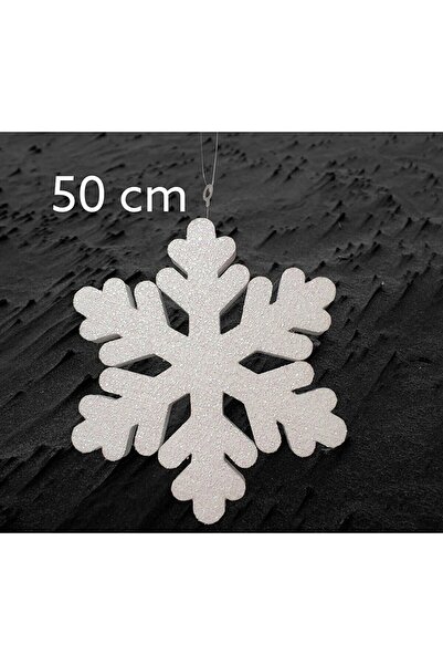 DÜVENCİ TİCARET Fulg de zăpadă mare din polistiren alb 50 cm, cu două fețe