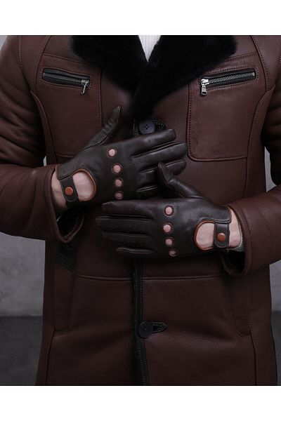 CE-YIL DERİ ÜRÜNLERİ Men's Genuine Leather Driver Gloves