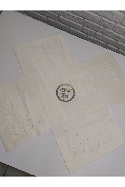 Nurka Çeyiz 4 Adet Çeyizlik Hediyelik Gelin Veya Damat Iğne Oyalı Söz Ve Nişan Bohçası