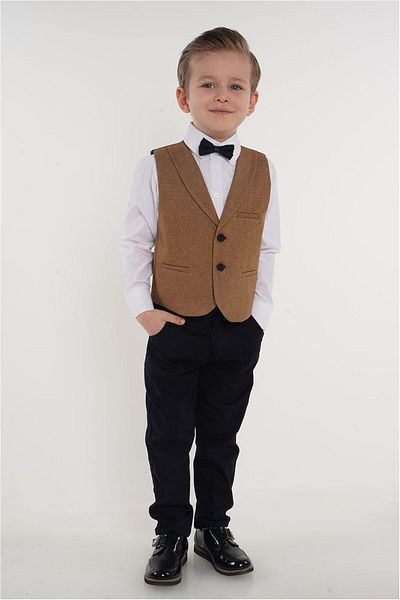 Merdia Kids Boy's Suit 2 Buttoned Tuxedo with Vest and Bow Tie