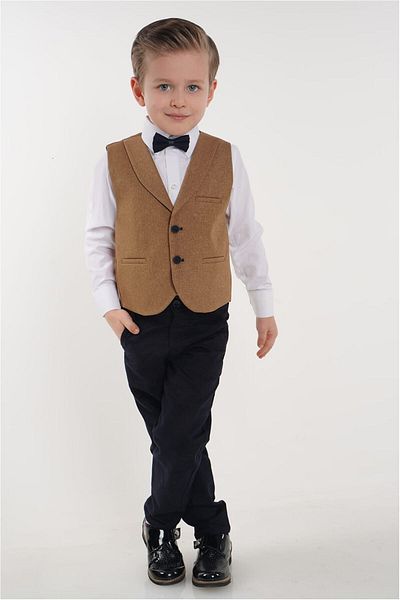 Merdia Kids Boy's Suit 2 Buttoned Tuxedo with Vest and Bow Tie