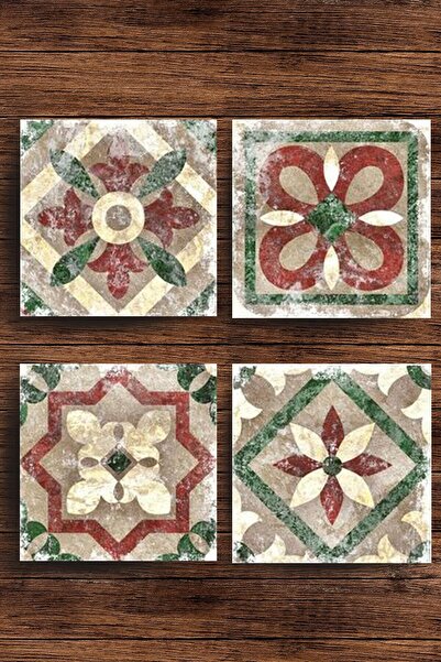 Begoloni Stone Decor مجموعة قواعد أكواب من الحجر الطبيعي مكونة من 4 قطع - قوا...